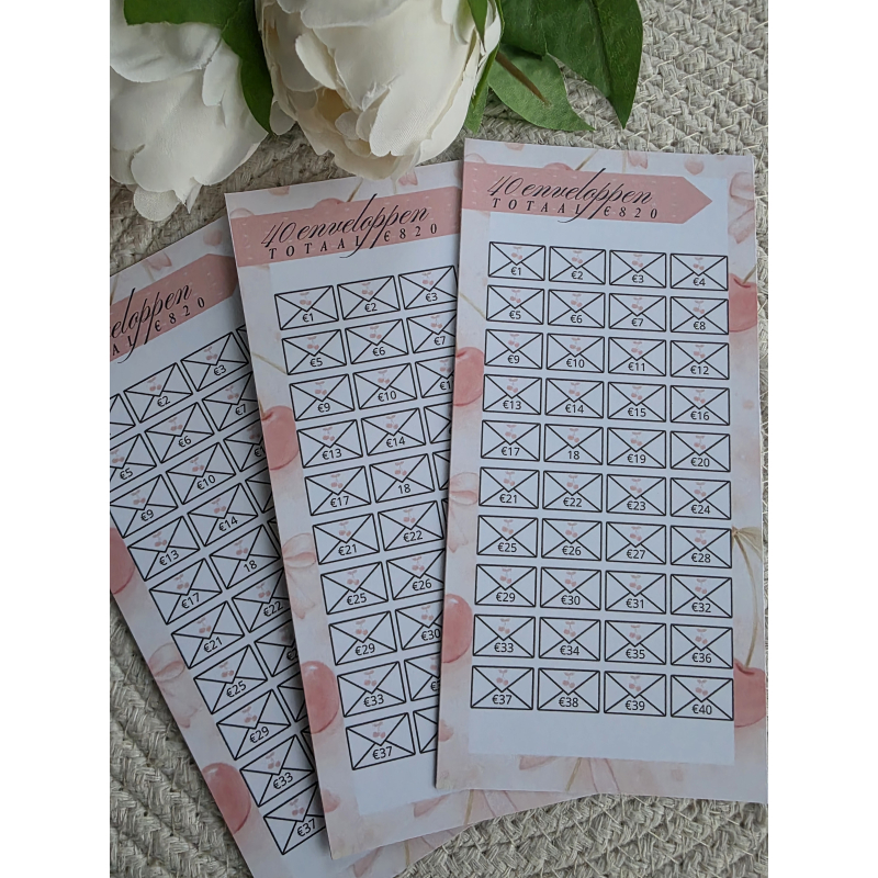 Cherry pink 40 enveloppen 