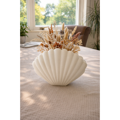 Sea shell vase parelmoer wit 