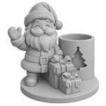 Kerstman waxinelicht houder 