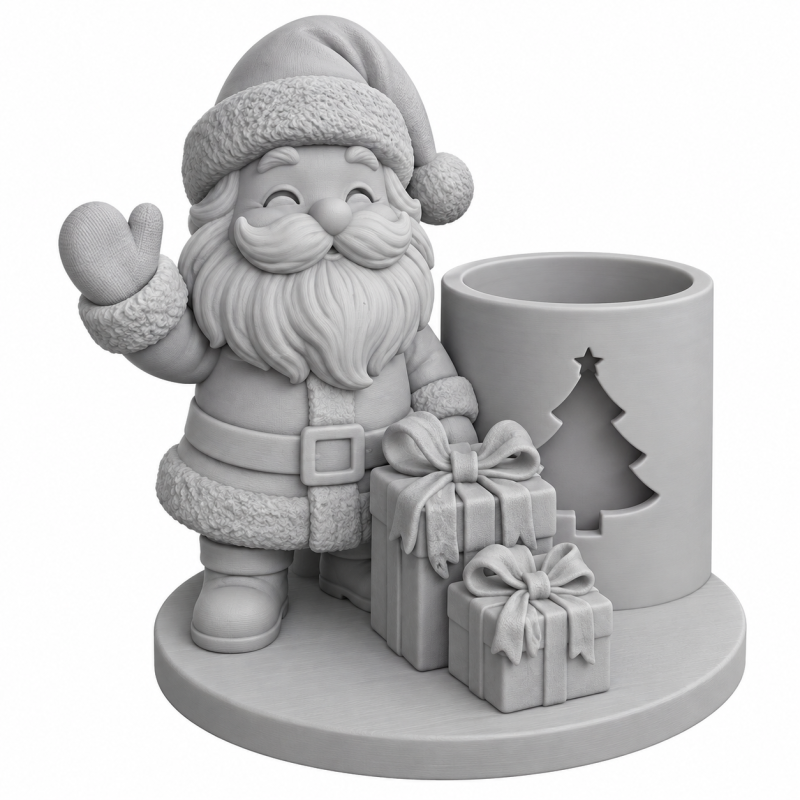 Kerstman waxinelicht houder 