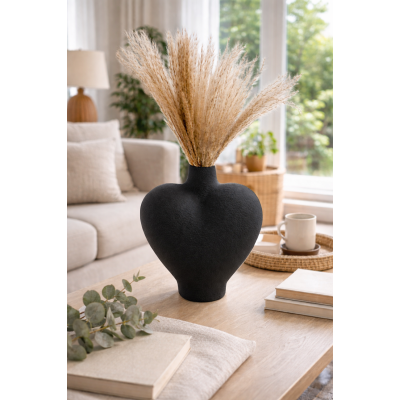 Heart vase zwart