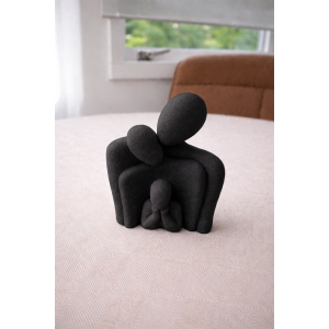 Gezinsbeeldje 1 kind zwart 