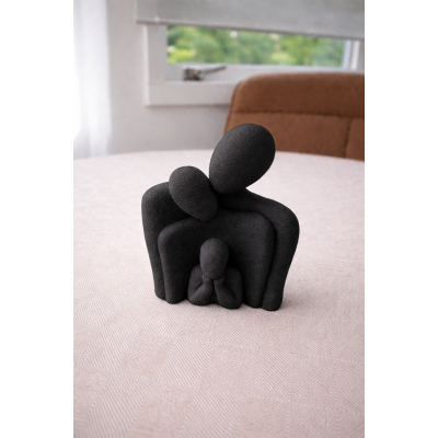 Gezinsbeeldje 1 kind zwart 