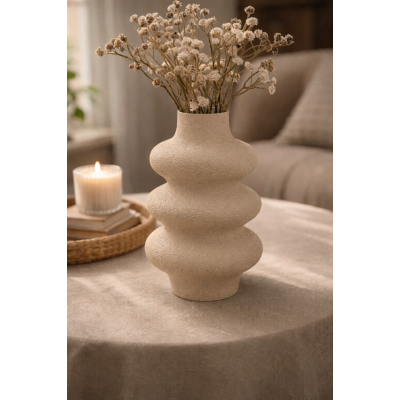 Bobbel vaas zandkleur 