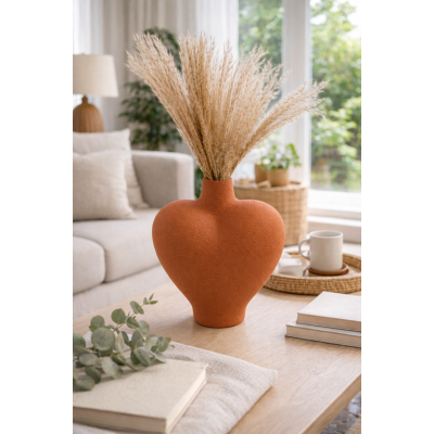 Heart vase terracotta 