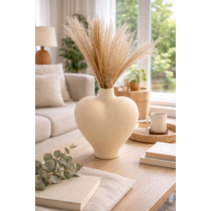 Heart vase creme 