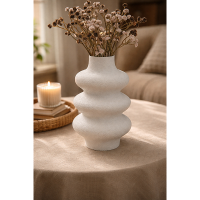 Bobbel vaas wit 