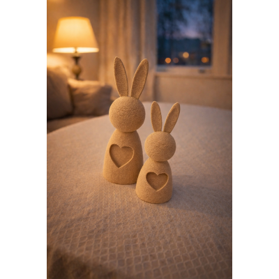 Paas konijntjes setje van 2 zandkleur 