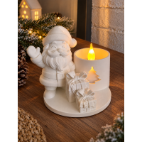 Kerstman waxinelicht houder 