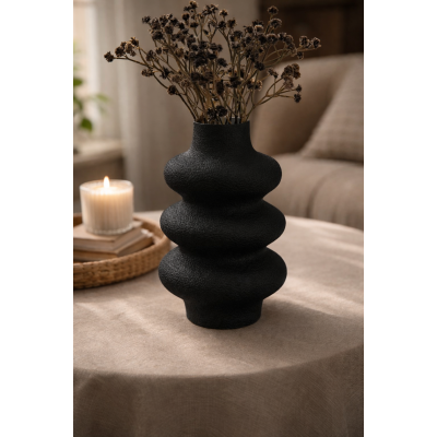 Bobbel vaas zwart 