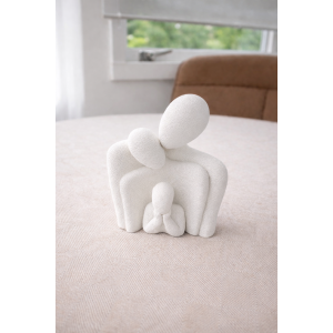 Gezinsbeeldje 1 kind wit